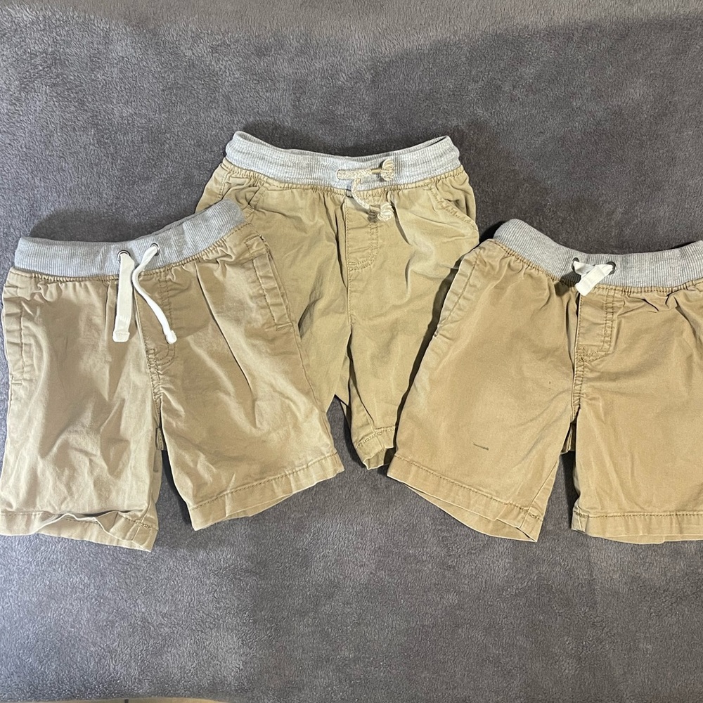 Khaki School Uniform Shorts 4t - set of 3